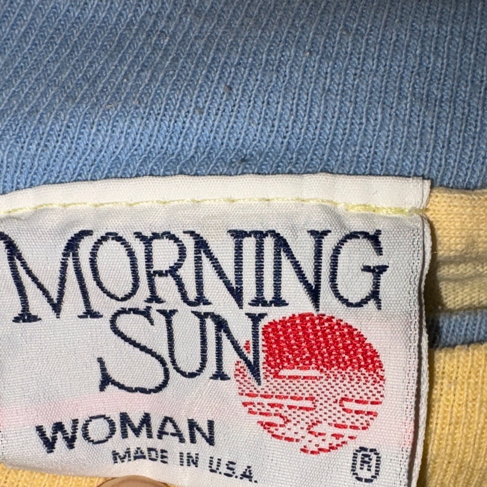 Charming Yellow Short Sleeve Women's Tee with Floral Kitchen Design. 2X - Picture 4 of 7